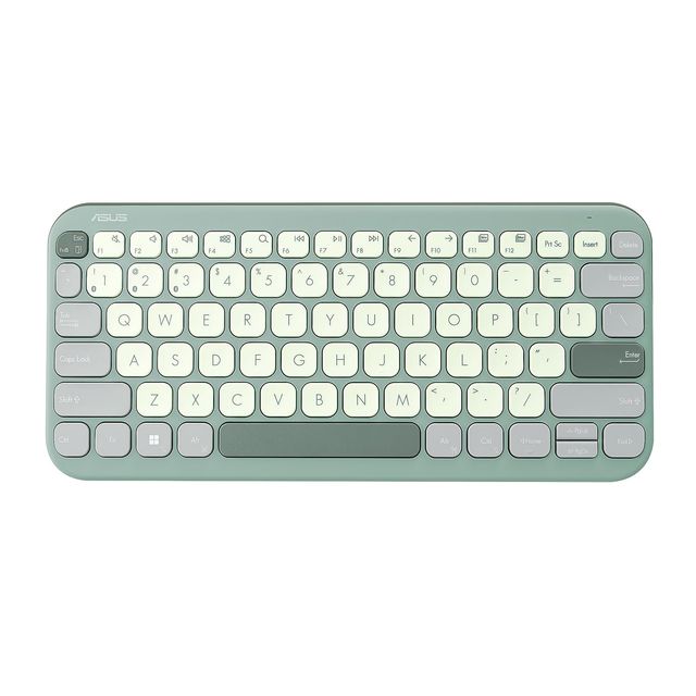 Asus Marshmallow Kw100 Keyboard| Supports Up To 3 Devices| 1.6Mm Key Travel|Color Green Tea Latte|