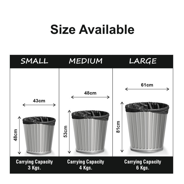Garbage Bag Roll Black - Small- 17 x 19 Inch