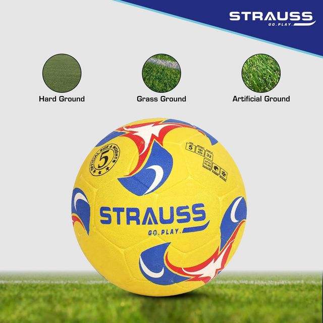 Strauss Goal football, Size-5, Yellow