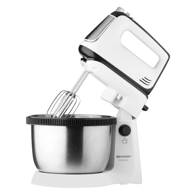 Sharp Stand Mixer EM-S34N-W | 300W | 5-Speed | 3.4 L Stainless Steel Bowl