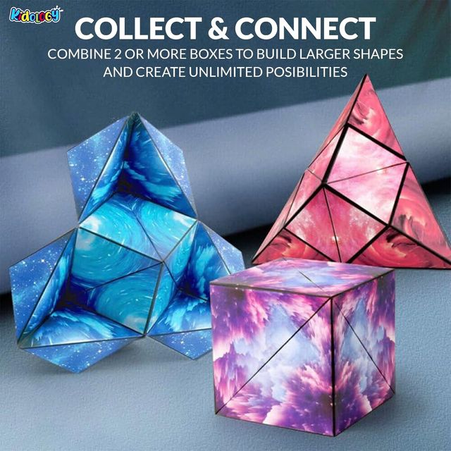 Kidology Magic Cube Shape Shifting Puzzle Box Magnetic Cube Transforms Shapes Over 70 Types