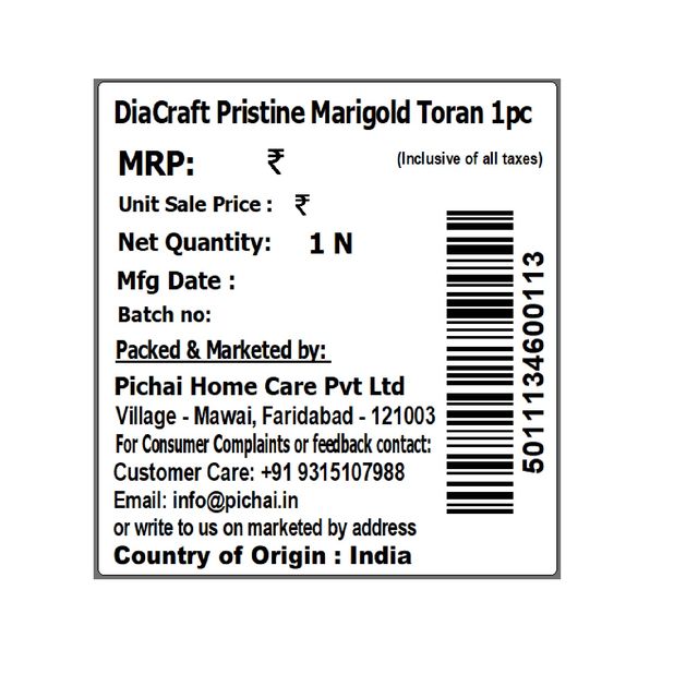 DiaCraft Marigold Toran - Yellow | One Size