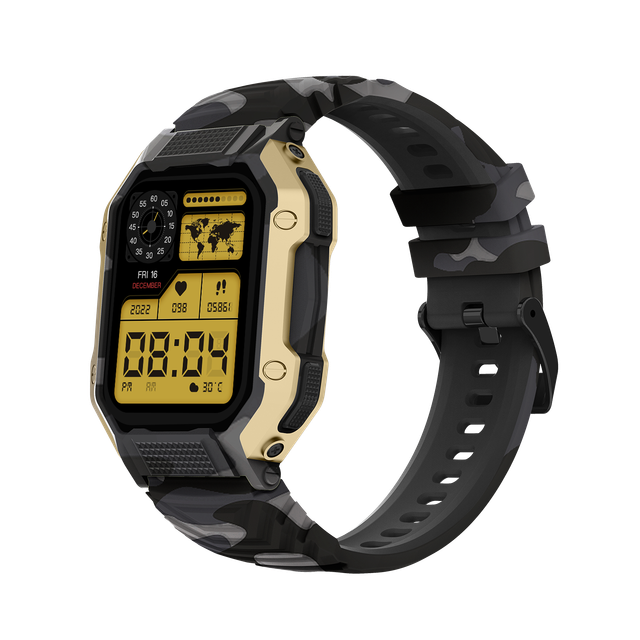 Fire-Boltt Shark Smartwatch | 1.82" Display | BT Calling - Camo Black