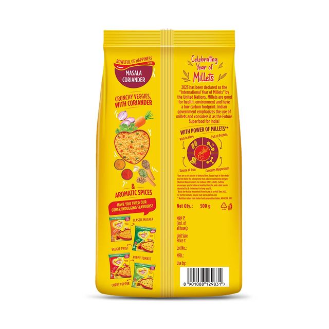 Saffola Masala Oats | Masala Coriander | Anytime Snack | Ready in 3 mins | Millets Goodness |500g