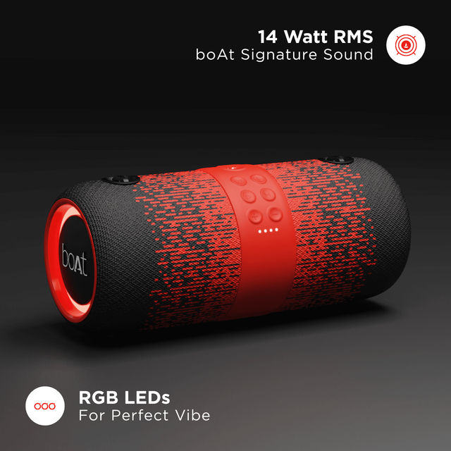 boAt Stone 1200F 14W Bluetooth Speaker With Upto 9 Hours Battery Rgb Leds Ipx7 Black Raptor