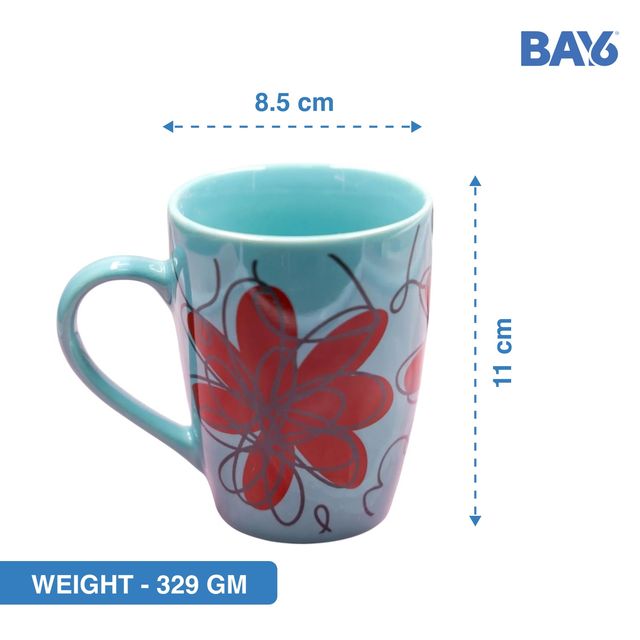 BAY6 Stoneware Floral Milk & Coffee Mug - 320 ML