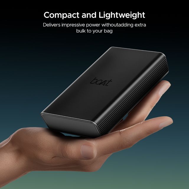 boAt 20000mAh Power Bank w/ 2-Way 22.5W Fast Charging & Smart IC Protection - PB400 Pro (Carbon Black)