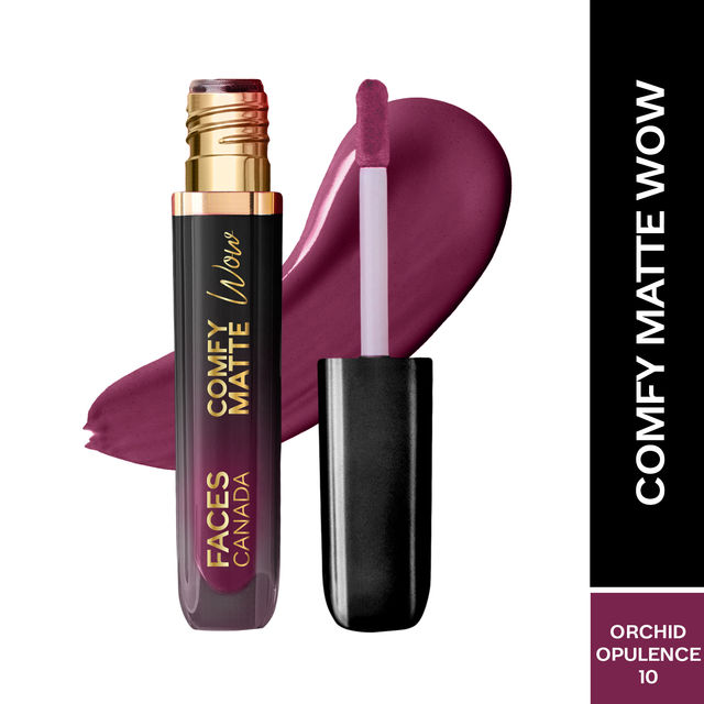 Faces Canada Comfy Matte Wow Liquid Lipstick - Orchid Opulence 10, One Swipe Application