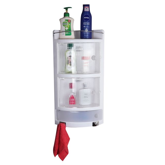 Cipla Plast Plastic Bathroom Corner Crystal Corner White