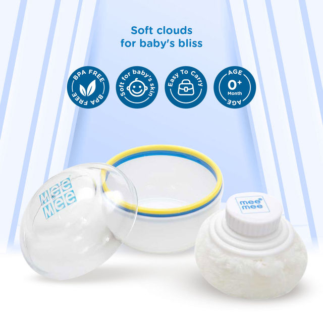 Mee Mee Soft Feel Powder Puff Baby For Kids | Blue | 0 - 3 months