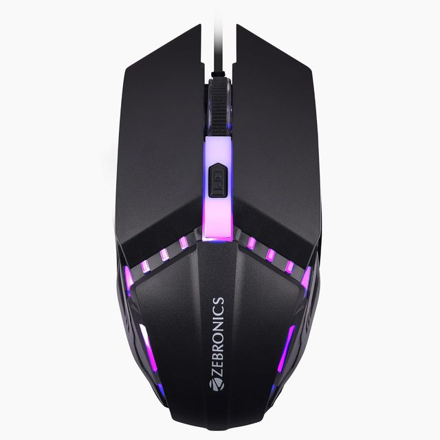 Zebronics Phero Wired Gaming Mouse With Up to 1600 DPI, LED Lights, DPI Switch, High Precision,4 Buttons (Black)