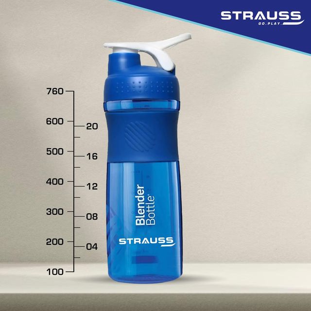 Strauss Blender Shaker Bottle 760 ml, (Blue)
