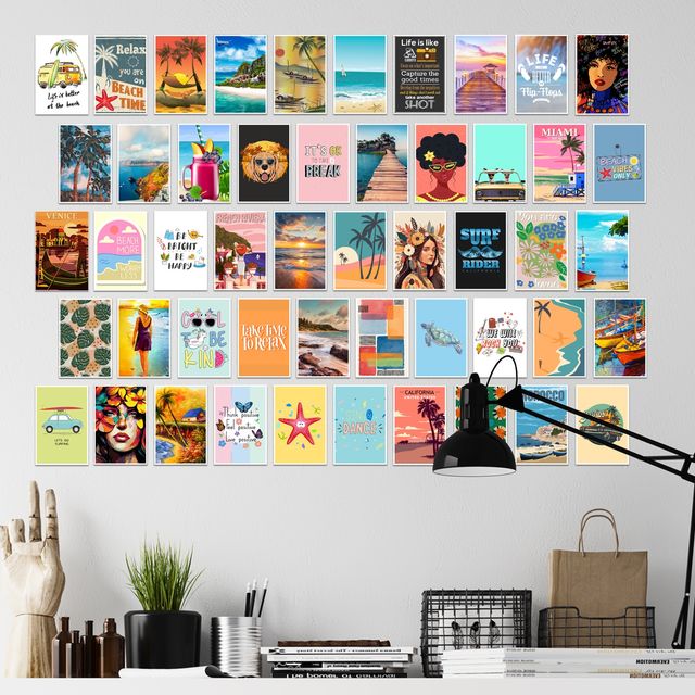 Paper Plane Design Travel Theme Wall Posters Collage - | 4 x 6 inch | D6