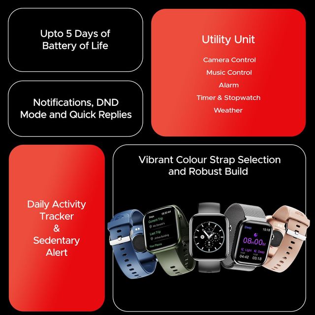 boAt Storm Call 3 Smartwatch | 1.83" Display | BT Calling - Active Black