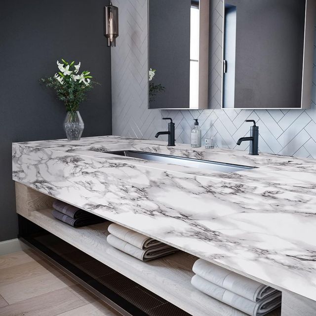 Perpetual Marble Stickers | DIY Peel & Stick Waterproof Wallpaper | 60x200Cm | White