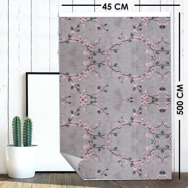 Wollzo Grey Floral Flower Decorative Wallpaper (45 X 500 Cm)