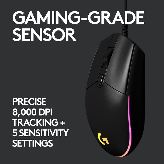 Logitech G102 Lightsync Rgb 6 Button Gaming Mouse-Black