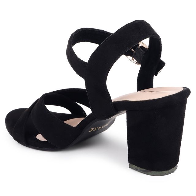 Trase Block Heels Sandals For Women - Black | 7 UK
