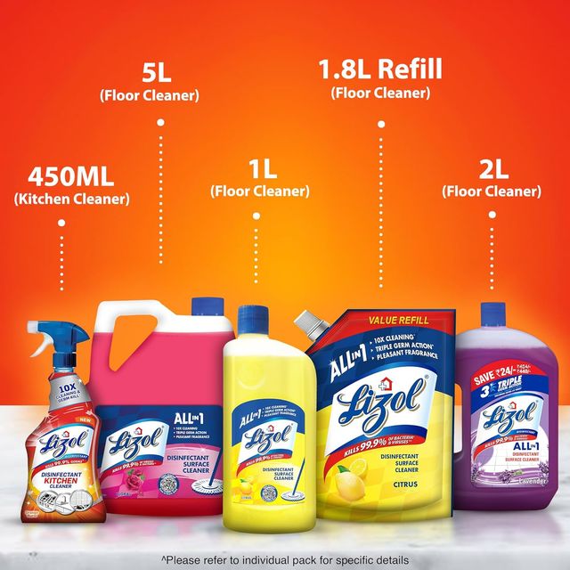 Lizol Kitchen Cleaner Spray - Cleans Stove, Chimney & Sink 450 ml Combo