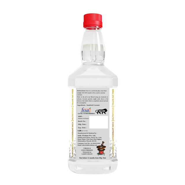 Indic Wisdom Wood Pressed Virgin Coconut Oil | Cold Pressed - Extracted on Wooden Churner