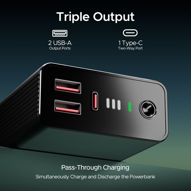 boAt 20000mAh Power Bank w/ 2-Way 22.5W Fast Charging & Smart IC Protection - PB400 Pro (Carbon Black)
