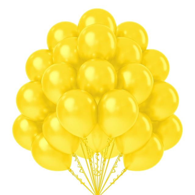 Just Party Yellow Metallic Balloons - Pack Of 25 For Birthday Party Decoration