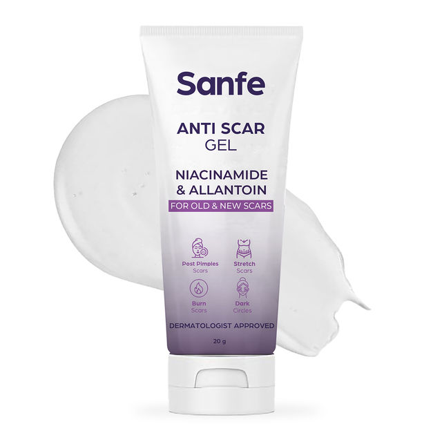 Sanfe Anti Scar Gel - Niacinamide & Allantoin Acne/Stretch/Burn scars/Dark circles removal cream