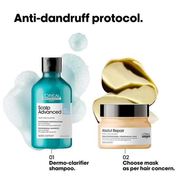 L’Oréal Professionnel Scalp Advanced Anti-Dandruff Dermo-Clarifier Shampoo Removes Dandruff