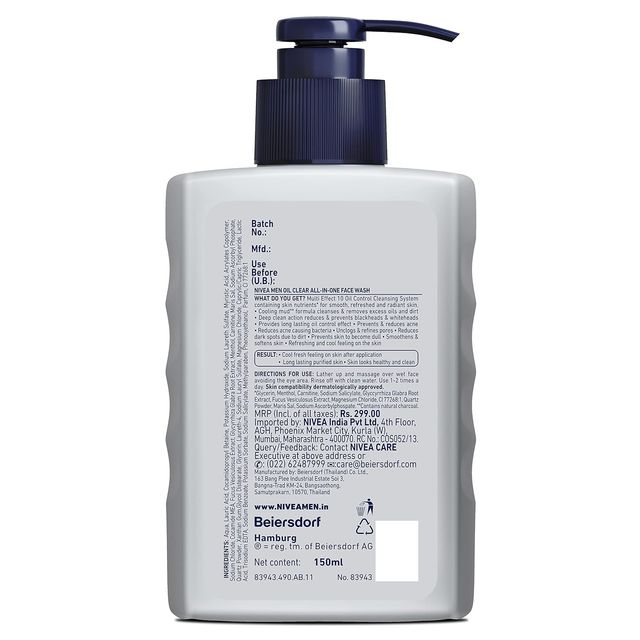 Nivea Men All In One Face Wash Pump