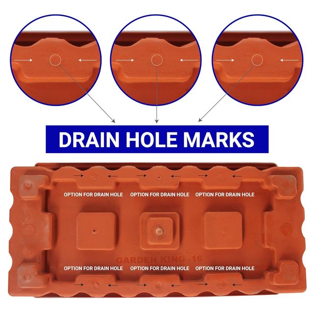 TrustBasket 10 Inch Rectangular Planter | UV Treated Plastic Pots - Terracotta