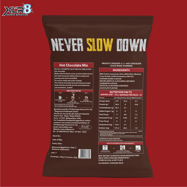 XLR8 Sports Nutrition Cinnamon Swirl Hot Chocolate Powder