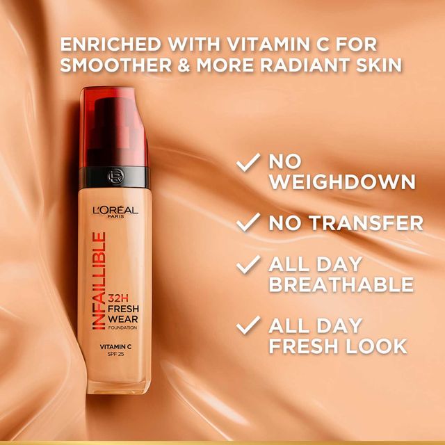 L'Oreal Paris Infallible 32H Fresh Wear Foundation, 140 Golden Beige