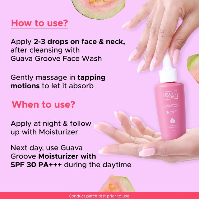 Puresense 2% Salicylic Acid Face Serum Bha Based Exfoliant Guava For Acne Prone Oily Skin