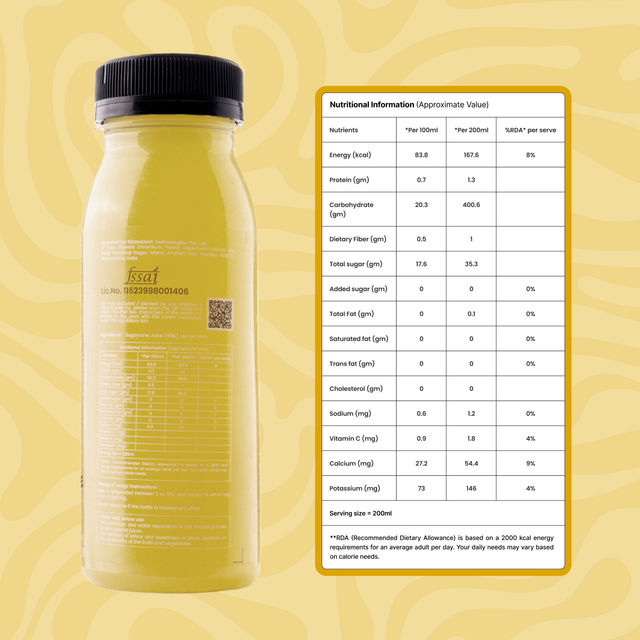 Chyll 100% Fresh Valencia Orange Juice - Cold Pressed(200ml), Chyll 100% Fresh Mango Juice - Cold Pressed(200ml) & Chyll 100% Fresh Sugarcane Juice - Cold Pressed(200ml) Combo