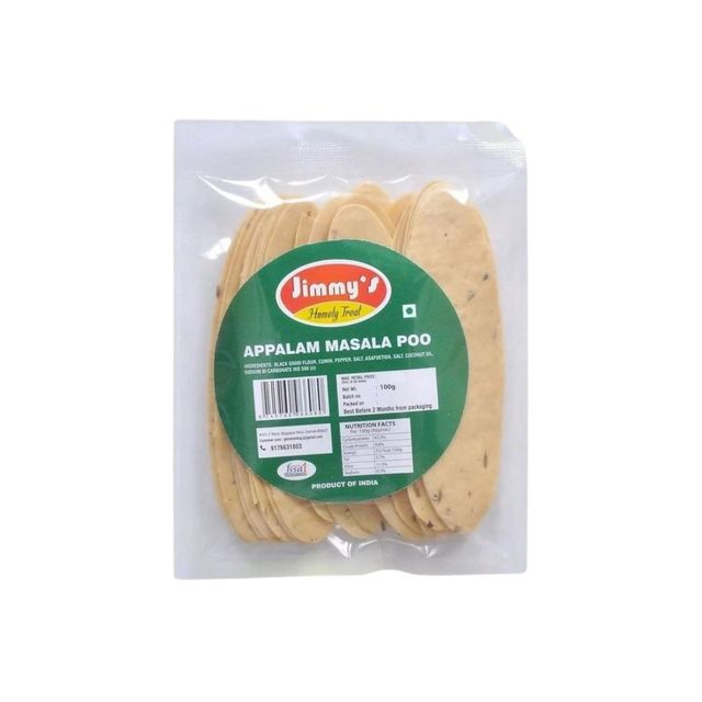 Jimmy's Appalam Masala Poo 100 g Combo