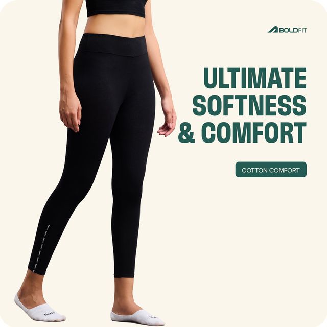 Boldfit Women's Yoga Pants Premium Stretchable Gym Leggings | Black - L