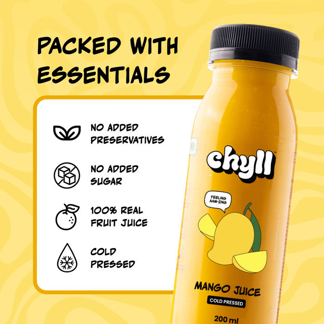 Chyll 100% Fresh Mango Juice - Cold Pressed 200 ml Combo