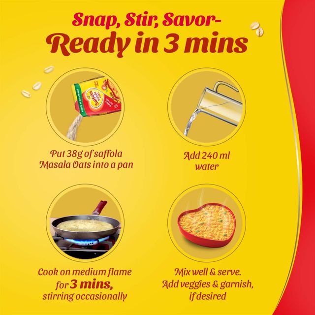 Saffola Masala Oats | Peppy Tomato | Anytime Snack | Ready in 3 mins | Millets Goodness |500g