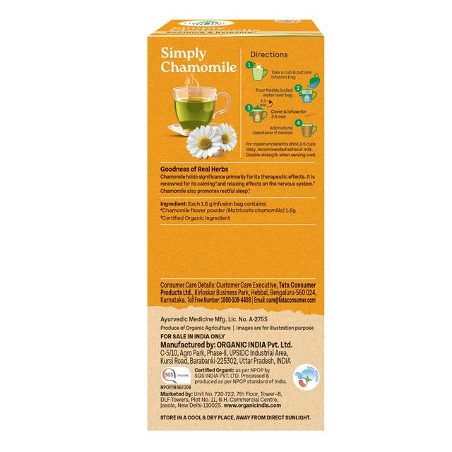 Organic India Simply Chamomile Organic Herbal Tea