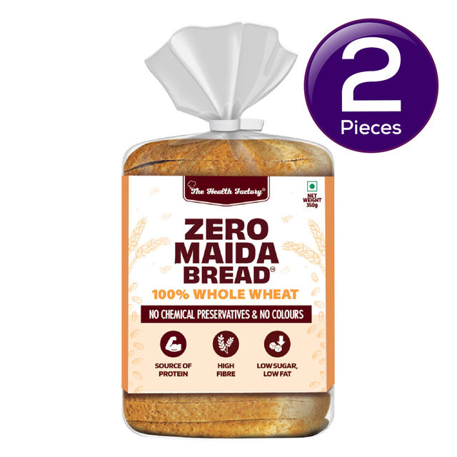 The Health Factory Zero Maida Bread - 100% Whole Wheat 350 g Combo