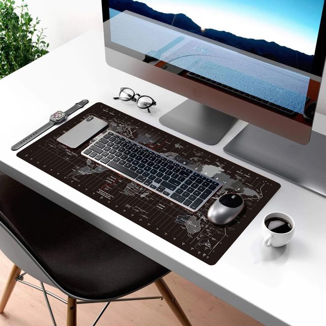 Ailkin World Map Extended Anti-Slip Rubber Gaming Mouse Pad Desk Mat for Computer Laptop
