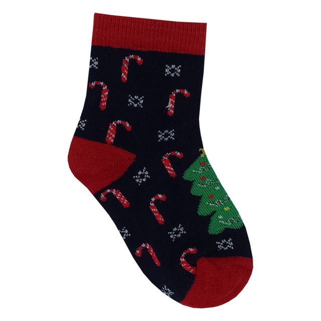 Beyond Unisex Patterned Combed Cotton Ankle Socks | Navy Blue | 8 - 10 years