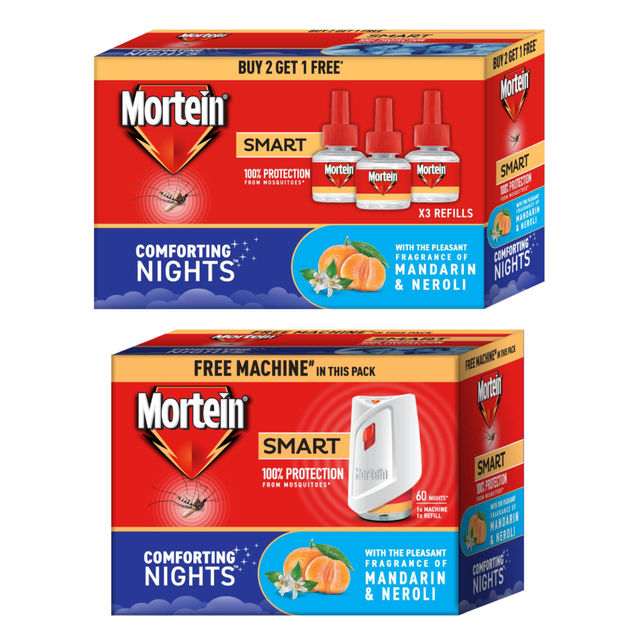 Mortein Insta5 Mosquito Repellent Machine(45ml) & Mortein Smartplus Mosquito Repellent Refill B2G1(105ml) Combo