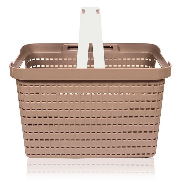 Kuber Industries Medium Plastic Storage Baskets | Foldable Baskets for Kitchen & Stationery | Beige