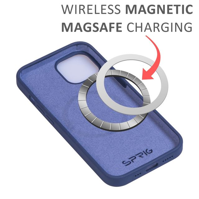 Sprig Premium Back Cover for Apple Iphone 14 Pro Max Liquid Silicone Shock Proof | Midnight Blue | MagSafe Compatible
