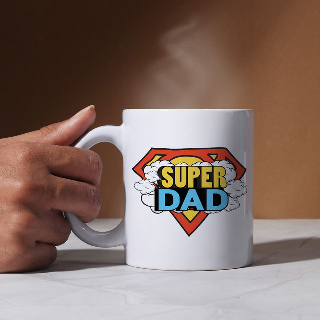 Calvadoss Unisex Canvas Belt | Upto 40 Inch | Canu-2022 | Beige (1pc) & Oye Happy Super Dad Mug (1pc) Combo