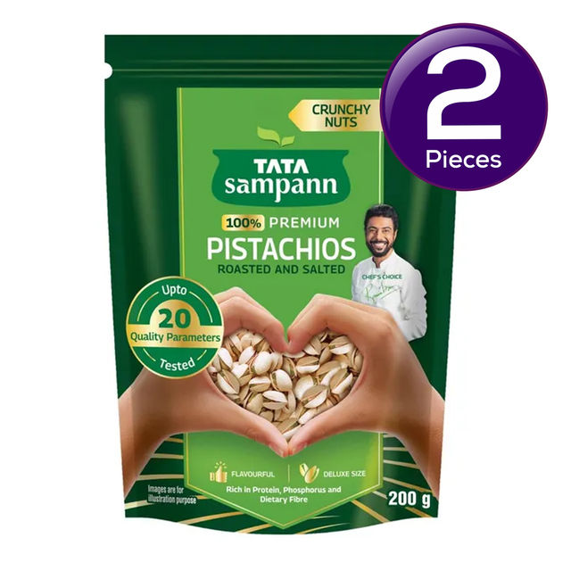 Tata Sampann 100% Iranian Pistachios Roasted & Salted 200 g Combo