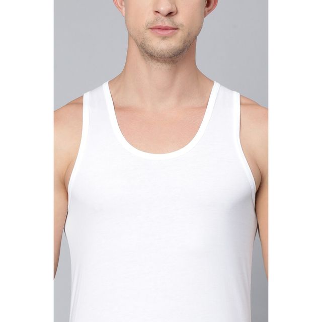 Van Heusen Apparel Men White Solid Anti Bacterial Moisture Wicking Vest | S | Pack Of 2