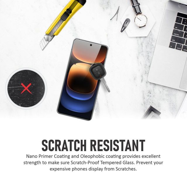 Techvor Tempered Glass for iQOO 12 5G, Neo 9 5G & Neo 9 Pro 5G With Easy Installation Kit