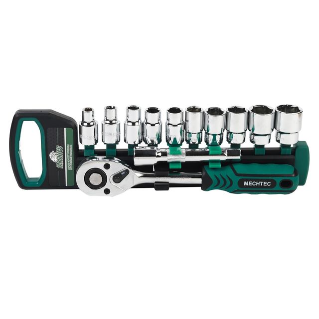 Spartan 12 In 1 Heavy Duty Socket Set 1/2" Chrome Vanadium Steel Ratchet Socket Wrench Spanner